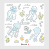 Minimalistischer Niedlicher Urlaub auf Cartoon Aufkleber (Blatt)