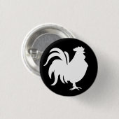 Minimalistischer Niedlicher Weißhahn Button (Vorne & Hinten)