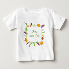 Minimalistischer Niedlicher Welttag für Vegetarier Baby T-shirt