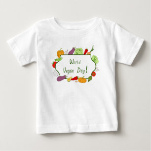 Minimalistischer Niedlicher Welttag für Vegetarier Baby T-shirt