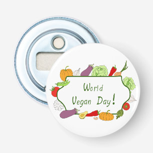 Minimalistischer Niedlicher Welttag für Vegetarier Flaschenöffner