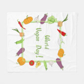 Minimalistischer Niedlicher Welttag für Vegetarier Fleecedecke (Vorderseite (Horizontal))