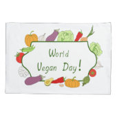 Minimalistischer Niedlicher Welttag für Vegetarier Kissenbezug (Rückseite)