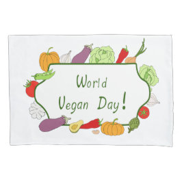 Minimalistischer Niedlicher Welttag für Vegetarier Kissenbezug