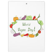 Minimalistischer Niedlicher Welttag für Vegetarier Klemmbrett (Rückseite)