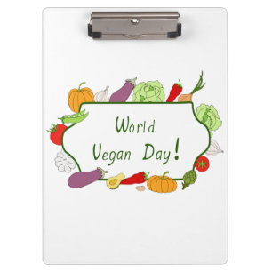 Minimalistischer Niedlicher Welttag für Vegetarier Klemmbrett
