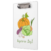 Minimalistischer Niedlicher Welttag für Vegetarier Klemmbrett (Links)