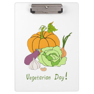 Minimalistischer Niedlicher Welttag für Vegetarier Klemmbrett