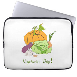 Minimalistischer Niedlicher Welttag für Vegetarier Laptopschutzhülle