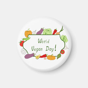 Minimalistischer Niedlicher Welttag für Vegetarier Magnet