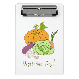 Minimalistischer Niedlicher Welttag für Vegetarier Mini Klemmbrett