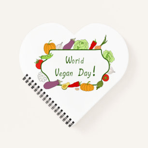 Minimalistischer Niedlicher Welttag für Vegetarier Notizblock