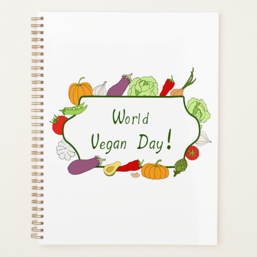 Minimalistischer Niedlicher Welttag für Vegetarier Planer (Vorderseite)