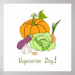 Minimalistischer Niedlicher Welttag für Vegetarier Poster