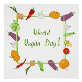 Minimalistischer Niedlicher Welttag für Vegetarier Poster