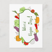 Minimalistischer Niedlicher Welttag für Vegetarier Postkarte (Vorderseite)