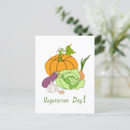 Minimalistischer Niedlicher Welttag für Vegetarier Postkarte