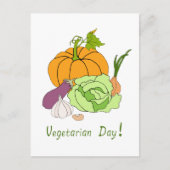 Minimalistischer Niedlicher Welttag für Vegetarier Postkarte (Vorderseite)