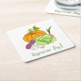 Minimalistischer Niedlicher Welttag für Vegetarier Rechteckiger Pappuntersetzer