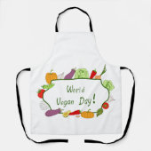 Minimalistischer Niedlicher Welttag für Vegetarier Schürze (Vorderseite)