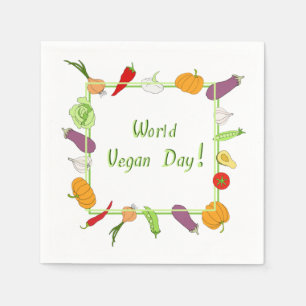 Minimalistischer Niedlicher Welttag für Vegetarier Serviette
