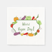 Minimalistischer Niedlicher Welttag für Vegetarier Serviette (Vorderseite)