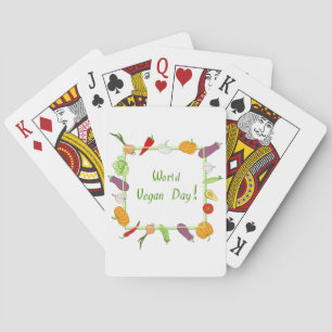 Minimalistischer Niedlicher Welttag für Vegetarier Spielkarten