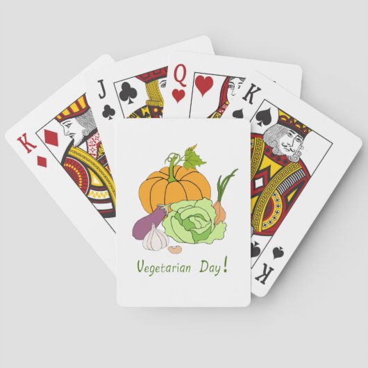 Minimalistischer Niedlicher Welttag für Vegetarier Spielkarten (Rückseite)