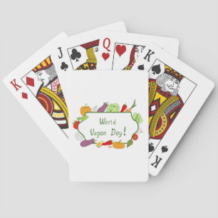 Minimalistischer Niedlicher Welttag für Vegetarier Spielkarten