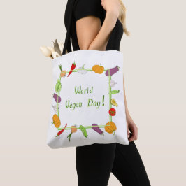 Minimalistischer Niedlicher Welttag für Vegetarier Tasche