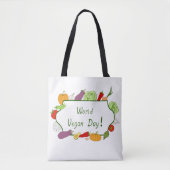 Minimalistischer Niedlicher Welttag für Vegetarier Tasche (Vorderseite)