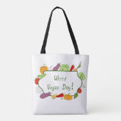 Minimalistischer Niedlicher Welttag für Vegetarier Tasche (Rückseite)