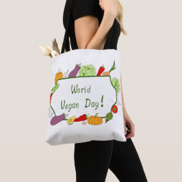 Minimalistischer Niedlicher Welttag für Vegetarier Tasche