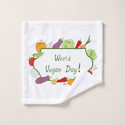 Minimalistischer Niedlicher Welttag für Vegetarier Waschlappen (Waschlappen)
