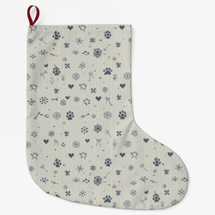 Minimalistischer nordischer Haustier-Weihnachtsstr Großer Weihnachtsstrumpf