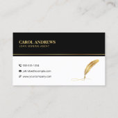 Minimalistischer Notar-Signaturvertrag Agent Black Visitenkarte (Rückseite)