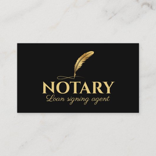 Minimalistischer Notar-Signaturvertrag Agent Black Visitenkarte (Vorderseite)