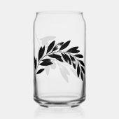 Minimalistischer Olivenzweig Glas (Rückseite)
