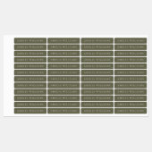 Minimalistischer Olivgrüner Personalisierter Name Etiketten (Blatt)