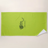 Minimalistischer Om-Handschrift-Personalisiert Strandtuch (Vorderseite)