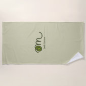 Minimalistischer Om-Handschrift-Personalisiert Strandtuch (Vorderseite)