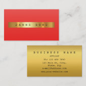 Minimalistischer Ombre Red Candy Vip Golden Foil Visitenkarte (Vorne/Hinten)