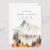 Minimalistischer Online-Berg Save The Date (Vorne/Hinten)