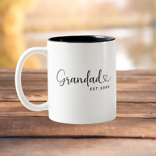 Minimalistischer Opa Established Elegant Script Zweifarbige Tasse