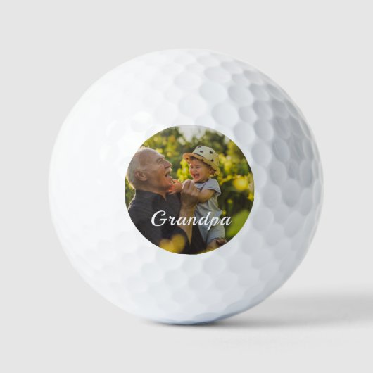 Minimalistischer Opa  Foto und Schrift personalisi Golfball (Vorderseite)