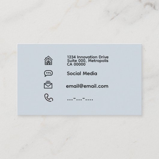 Minimalistischer Opalstein Visitenkarte (Rückseite)