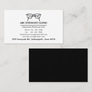 Minimalistischer Optiker in Schwarz und Weiß Visitenkarte
