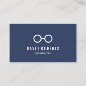 Minimalistischer Optometriker Augenbrille Navy Blu Visitenkarte (Vorderseite)