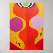 Minimalistischer orange-gelber Kunstdruck