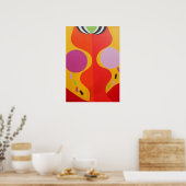Minimalistischer orange-gelber Kunstdruck Poster (Küche)